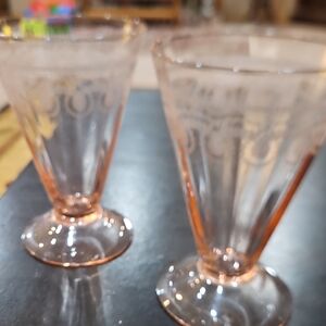 Elegant Pink Glass Goblets